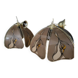 2 art deco pendant lights
