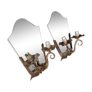 Paire d'appliques fer