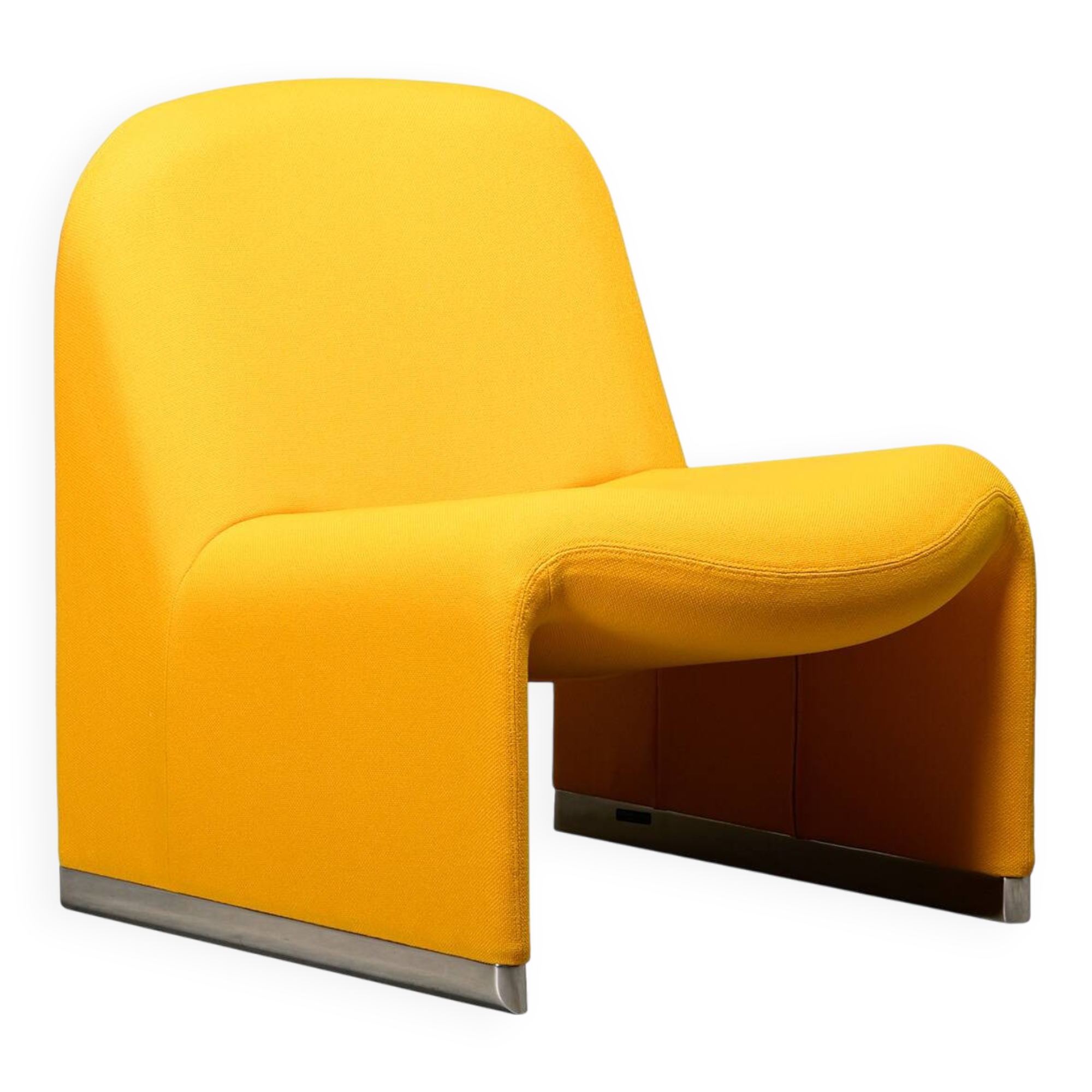 Giancarlo Piretti Alky Lounge Chair in Yellow Fabric for Anonima Castelli