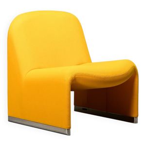 Fauteuil Alky Lounge en tissu jaune de Giancarlo Piretti pour Anonima Castelli