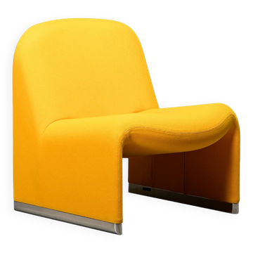 Fauteuil Alky Lounge en tissu jaune de Giancarlo Piretti pour Anonima Castelli