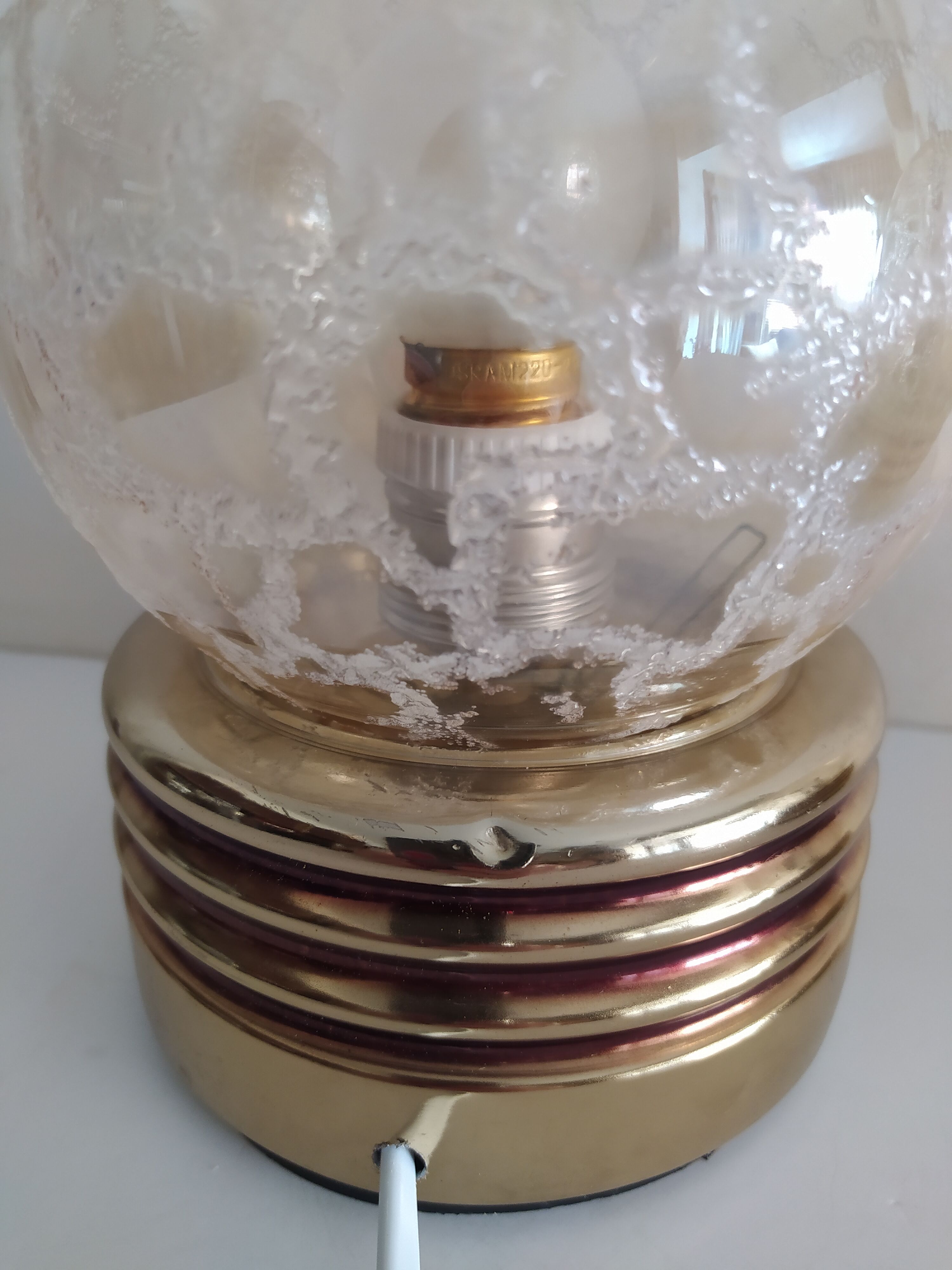 Pair of golden bedside lamps