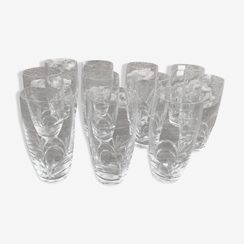 Crystal water glasses (x11)