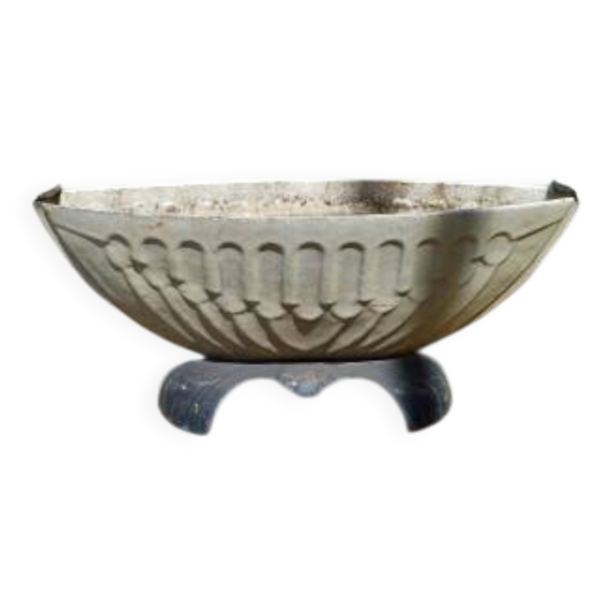 1 enamelled cast iron art deco planter