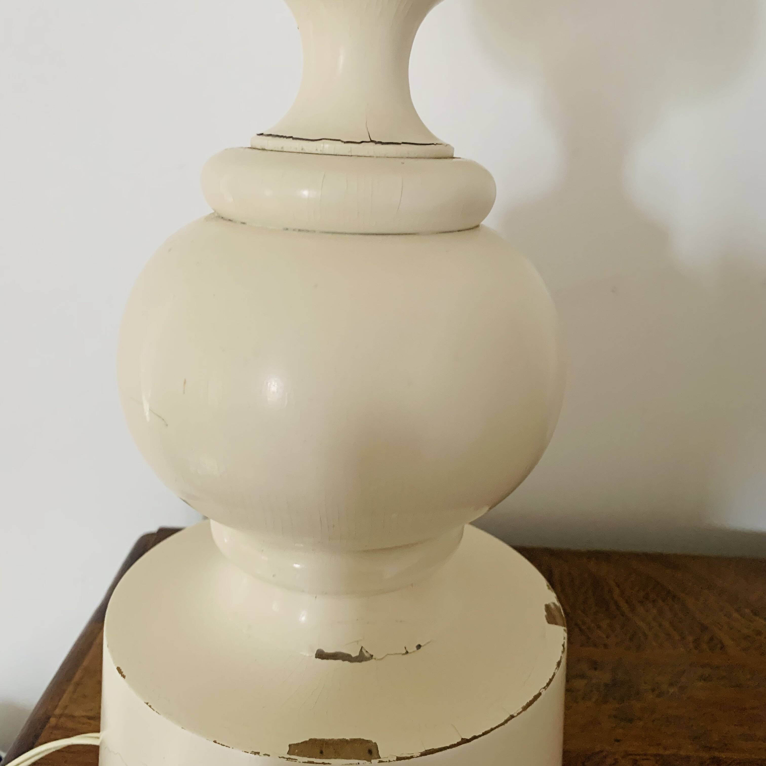 Large turned wooden lamp base