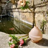 Ancien pied de lampe vase rose