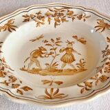 6 assiettes creuses Longchamp décor Moustier Olérys
