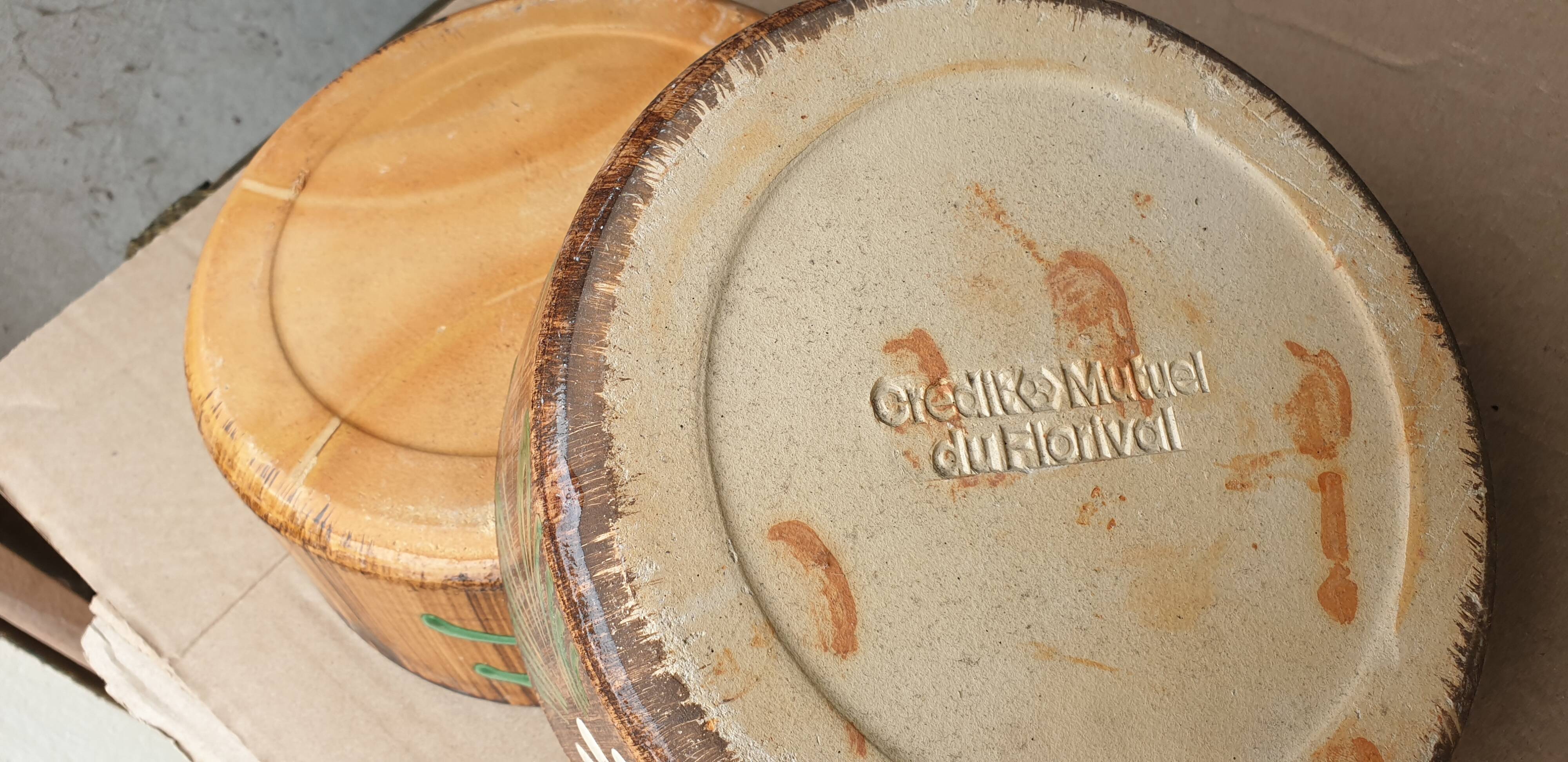 2 plats à manqué terre cuite vernissé alsacienne