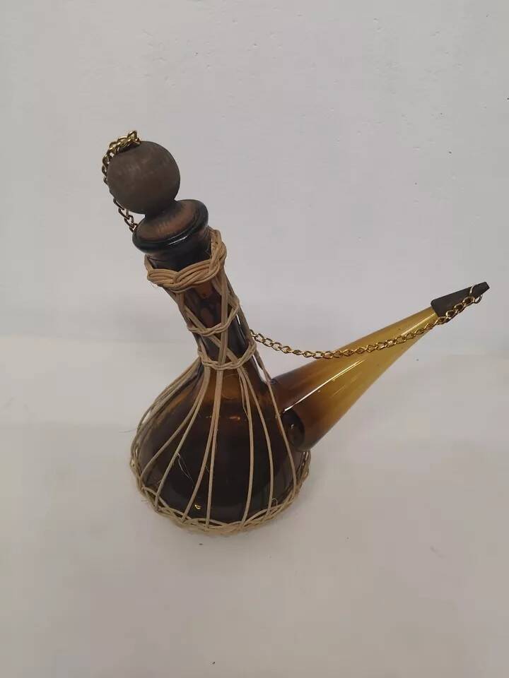 Spanish Decanter, Poron, Wicker Covering