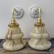 Set of two new electrified art deco wall lamps