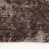 Tapis de course vintage turc en laine douce, gris foncé, 2x10