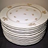 Lot 11 plates flat porcelain art of Limoges