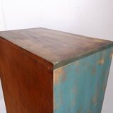 Industrial workshop furniture in pine with 12 drawers, circa 1940.