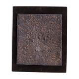 Iris MIRE Bronze patinated resin wall panel with floral decoration circa 1980.