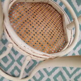 Lot of 4 bistro chairs in caned wood