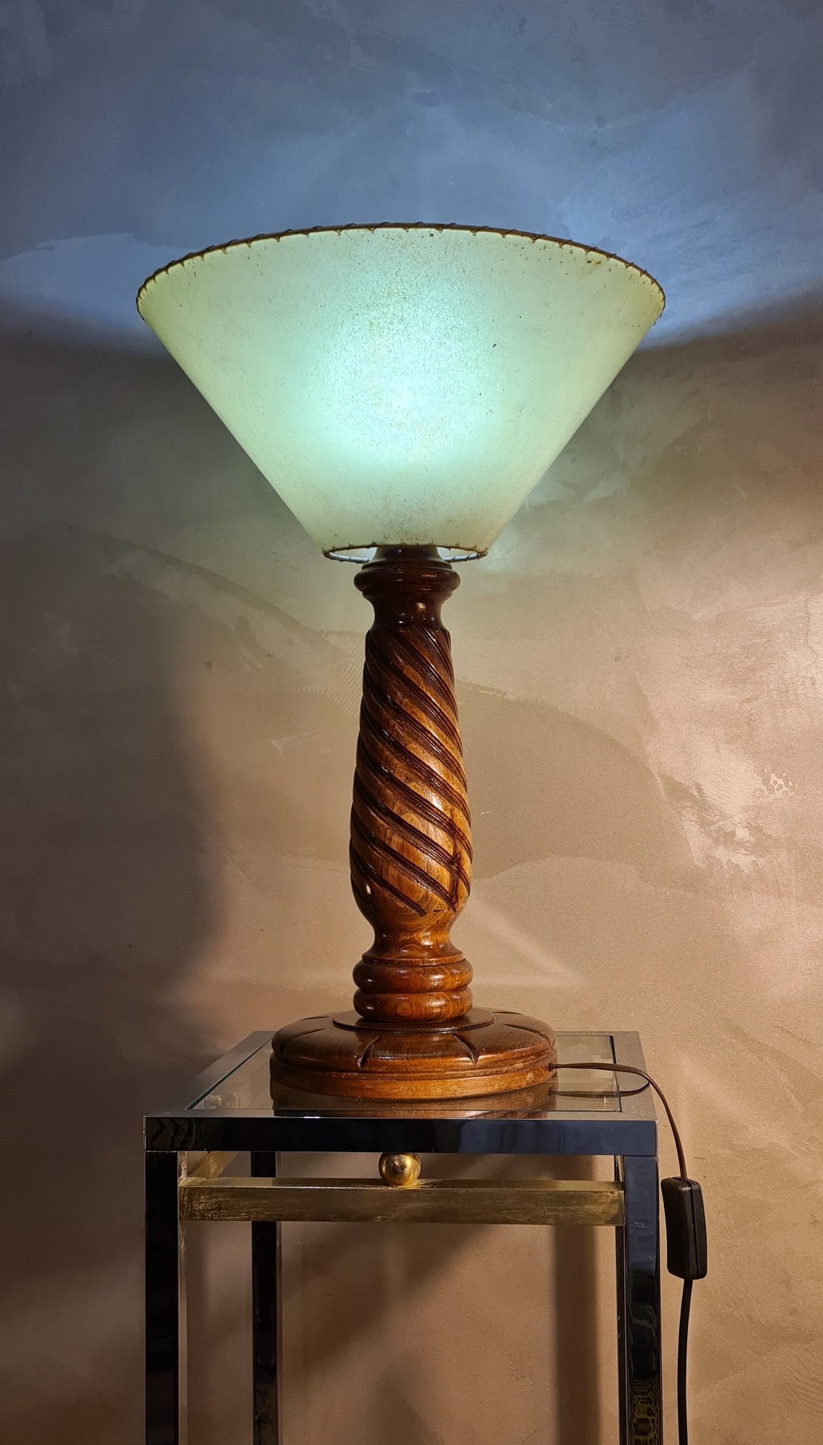 Vintage 1960 solid wood lamp
