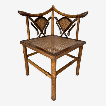 Chaise d’angle en bambou XIXeme siècle