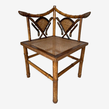 Corner chair in bamboo nineteenth century.