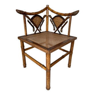 Corner chair in bamboo nineteenth century.