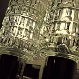 Pair of vintage 70s glass wall lamps by Targetti Sankey