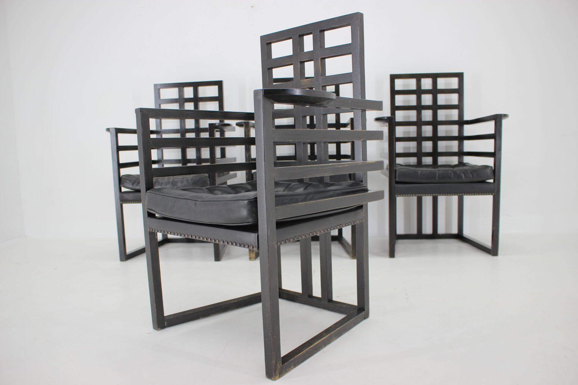 Set of Four Josef Hoffmann Armloffel Chairs Made By Wittmann,Austria