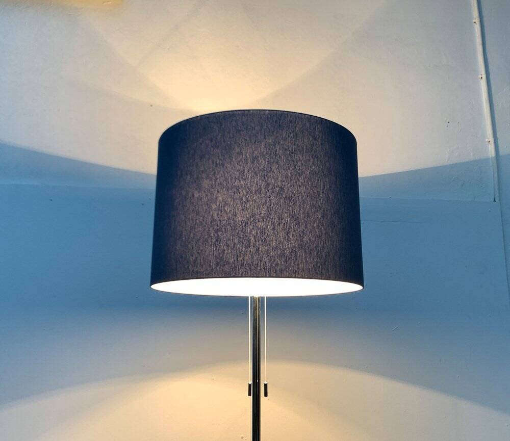 Blue tripod floor lamp from the mid-century German space age by Staff Leuchten, 1960s.