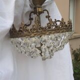 Mongolfier-shaped ceiling light, pendants and bronze.