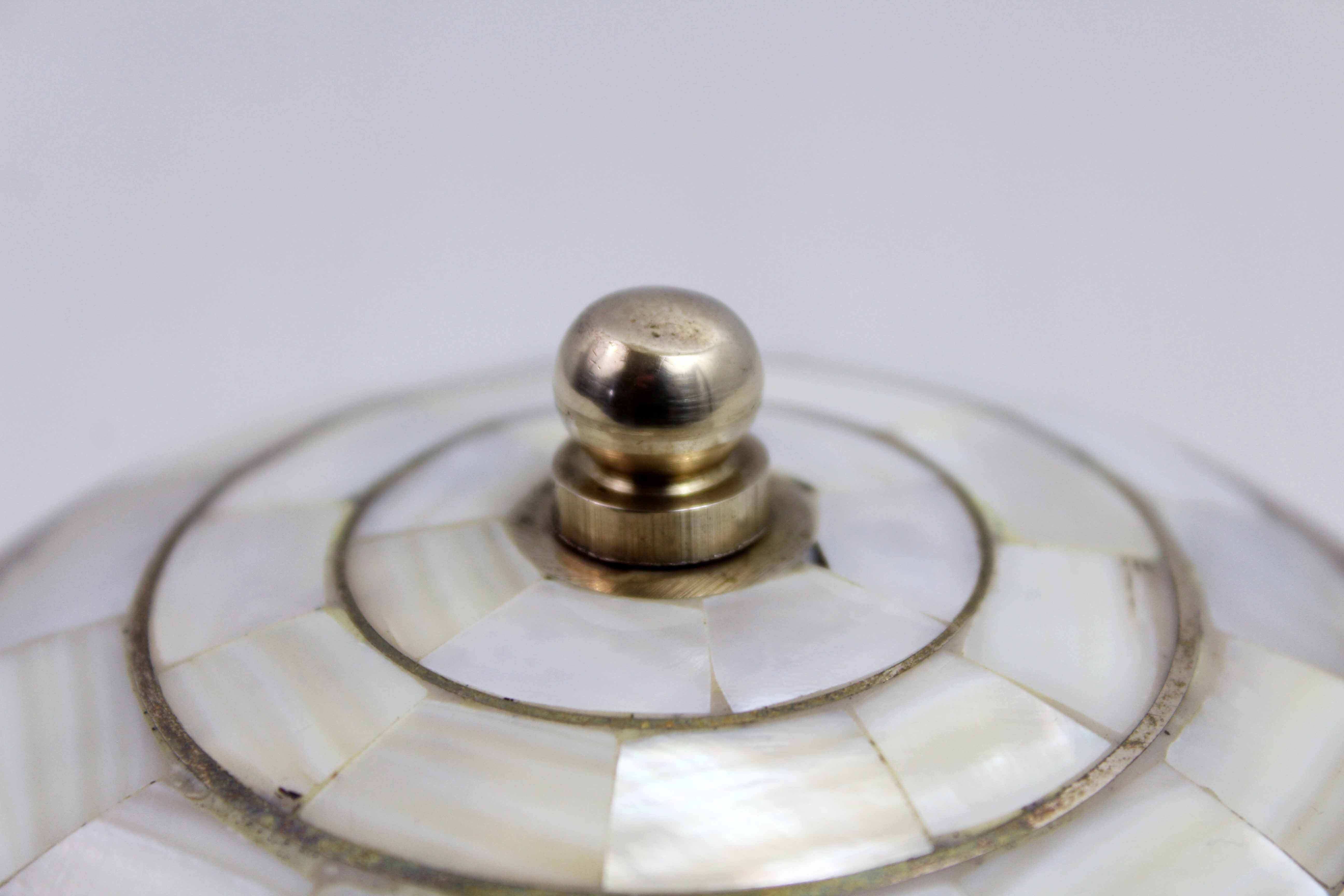 Vintage box in brass and mother-of-pearl