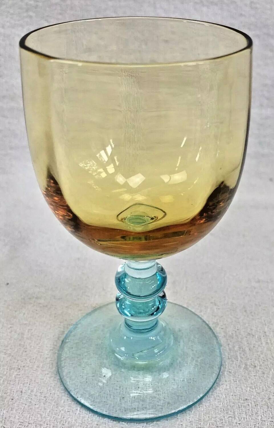 6 old two-tone George Sand wine glasses