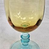 6 old two-tone George Sand wine glasses