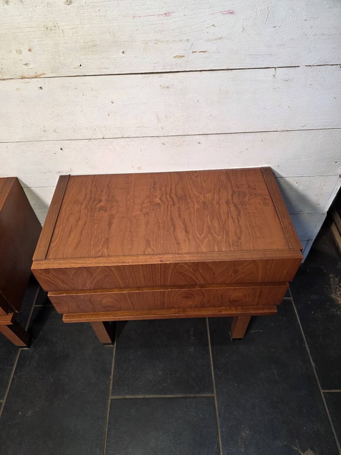 Pair of Scandinavian teak bedside tables from the 1960s.