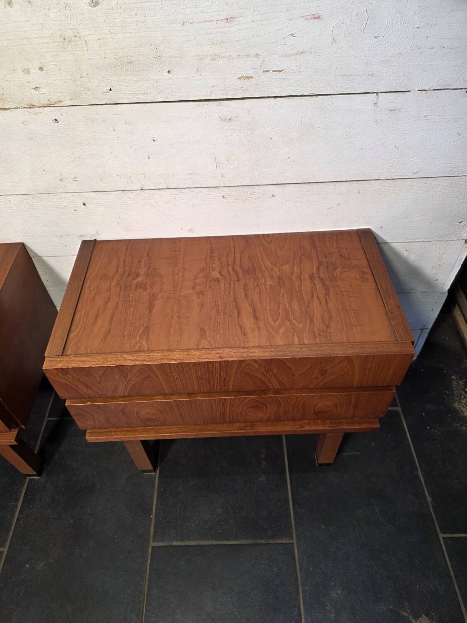 Pair of Scandinavian teak bedside tables from the 1960s.