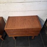 Pair of Scandinavian teak bedside tables from the 1960s.