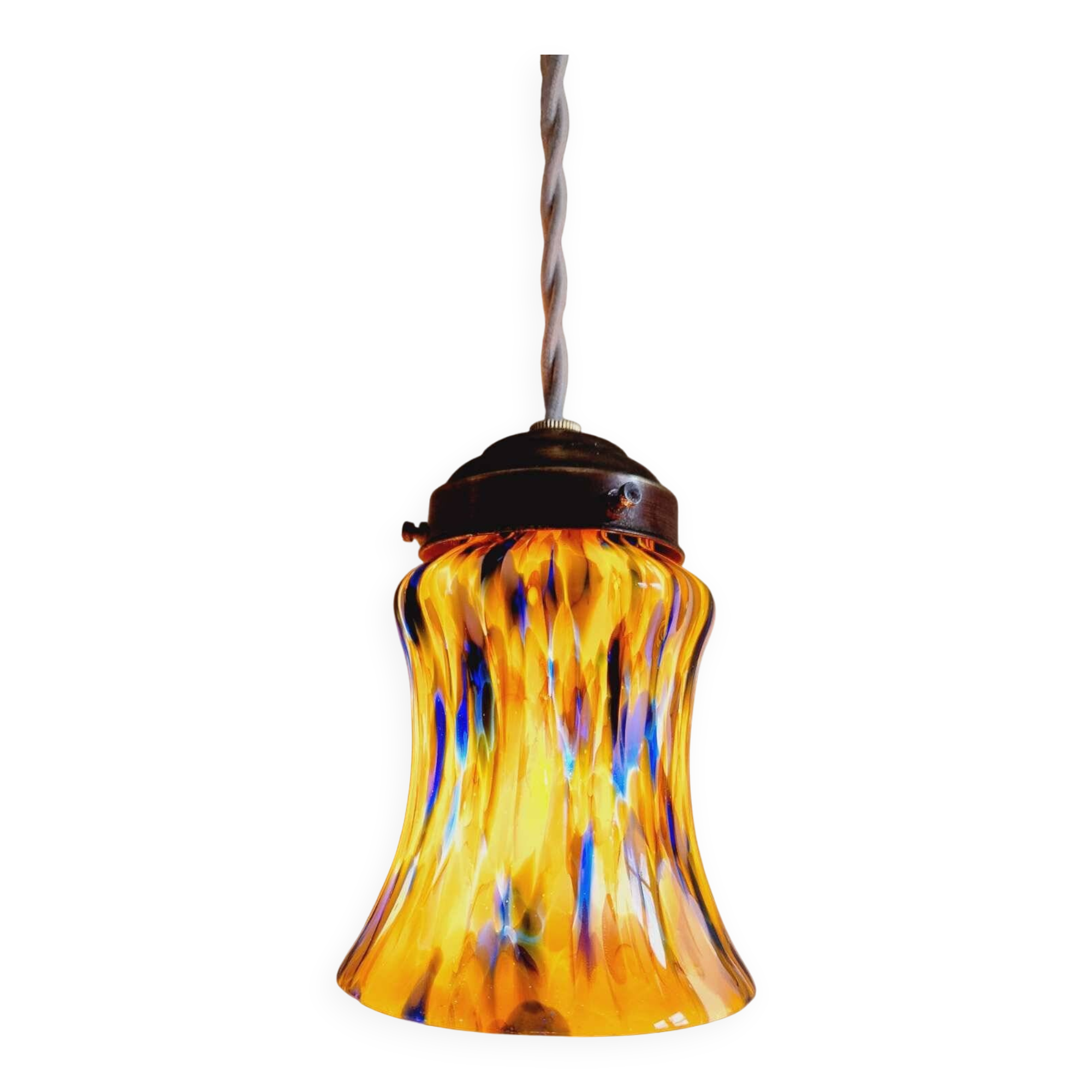 Murano glass pendant/light (2 available), mid-century