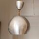 Vintage 70's ball pendant light in brushed aluminum