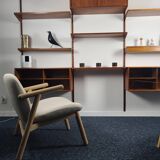 Modular bookcase vintage teak Danish, Designed by Kai Kraistensen for FM Mobler