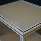 Mid century pierre vandel cream aluminium two-tier side table 1970s