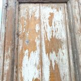 Façade de placard à double portes en sapin massif XXsiècle