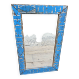 Old Art Deco mirror in Burmese teak