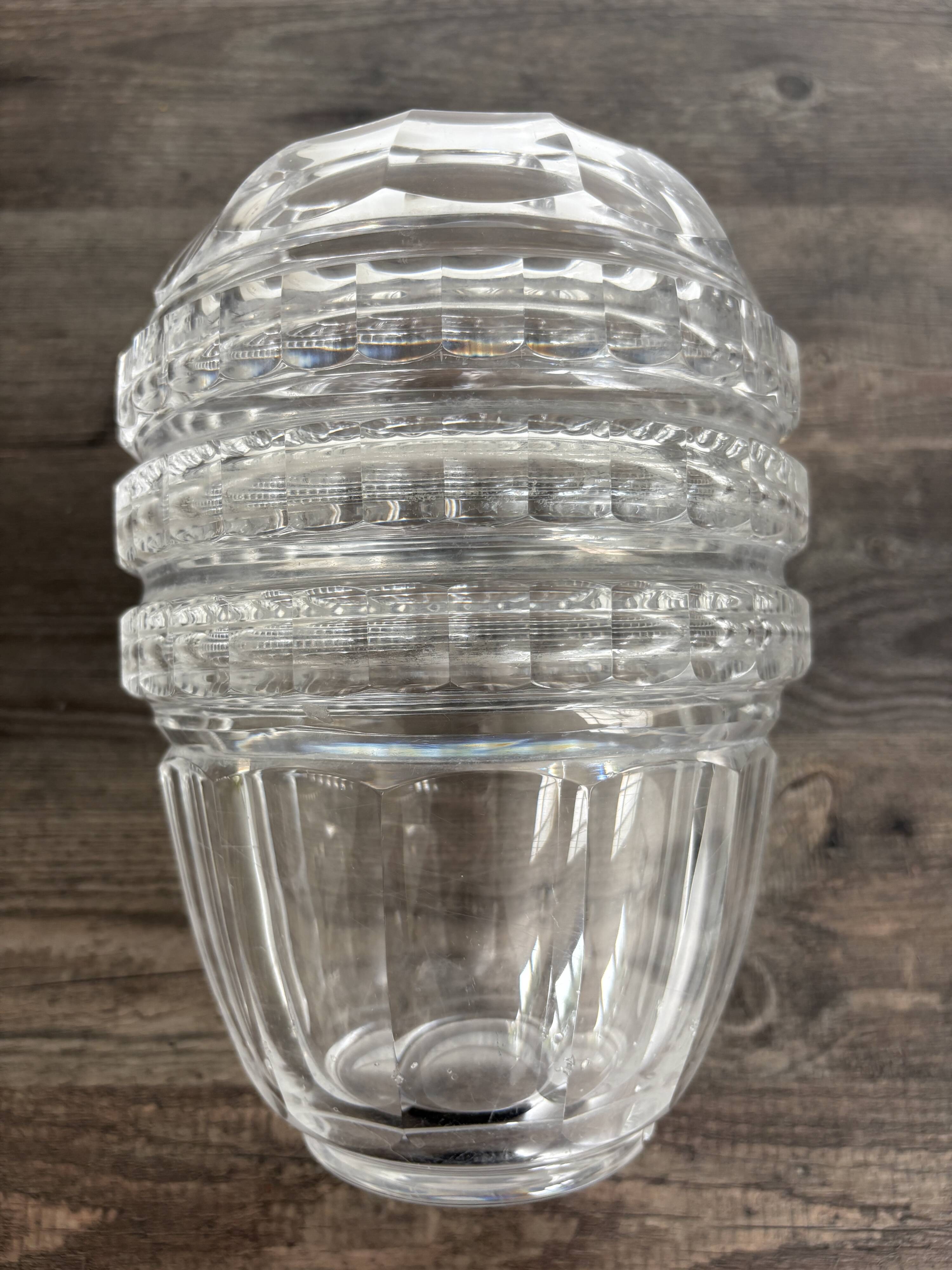 Val Saint Lambert crystal Art Deco cut vase
