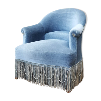 Fauteuil crapaud bleu