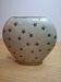 Small vintage soliflore vase in white enamelled brass with golden stars.
