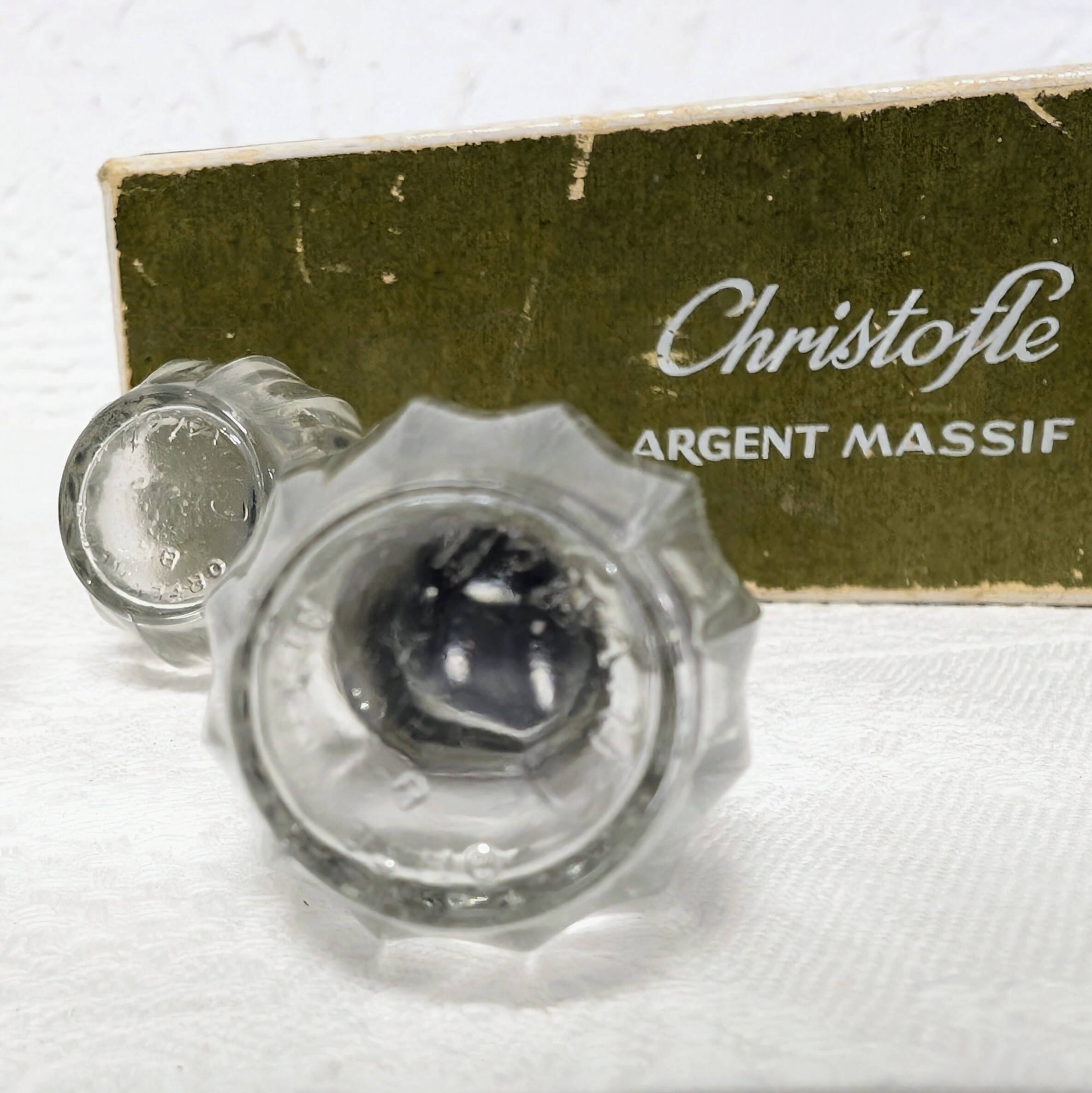 Set of 4 Christofle salt cellars - Glass and solid silver