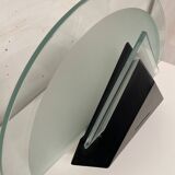 Postmodern geometric glass and metal lamp, small model, 1980