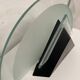 Postmodern geometric glass and metal lamp, small model, 1980