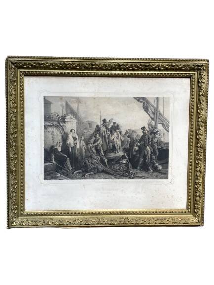 Engraving entitled "Fishermen on the Adriatic" by Léopold Robert by Dur