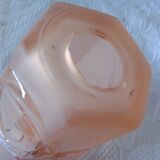 Tulip in bell - pink glass matt clear geometric decoration