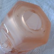 Tulipe en cloche - verre rose mat décor géométrique clair