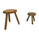 Two raw tripod stools