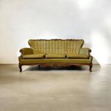 Vintage mustard yellow baroque sofa / three seater